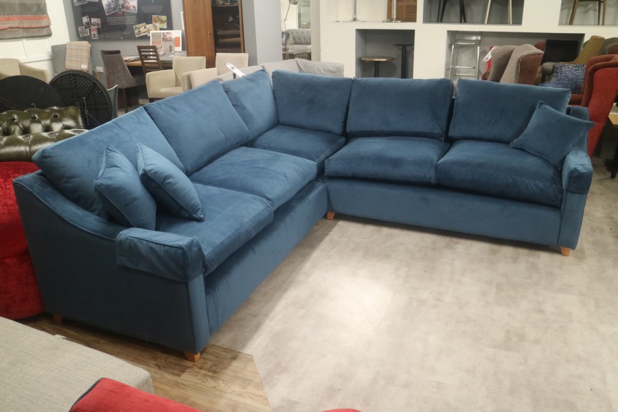 3 x 3 Corner Sofa - Warwick Plush Teal