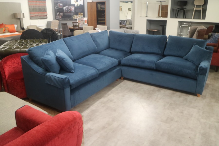 3 x 3 Corner Sofa - Warwick Plush Teal