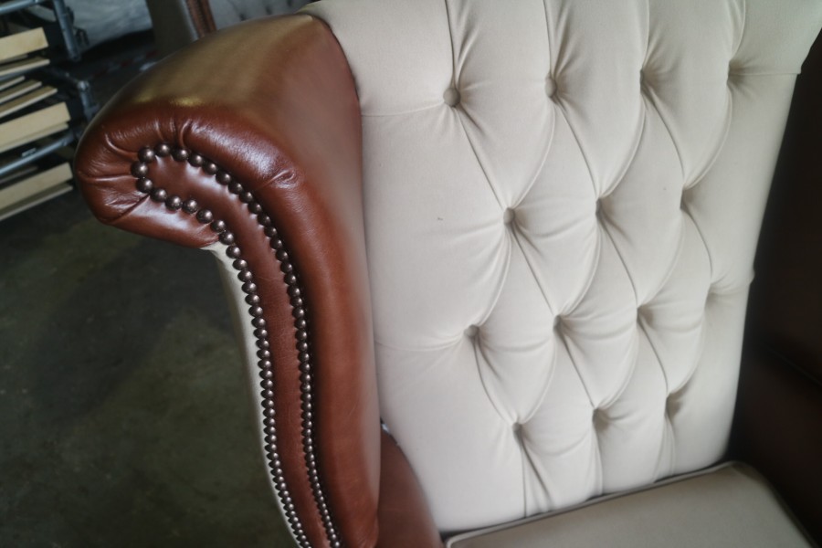 Patchwork Leather Queen Anne Stock Clearance