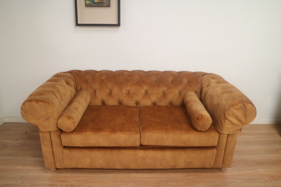 3 Seater Sofa Bed - 3 Seater - Velvet - Gold