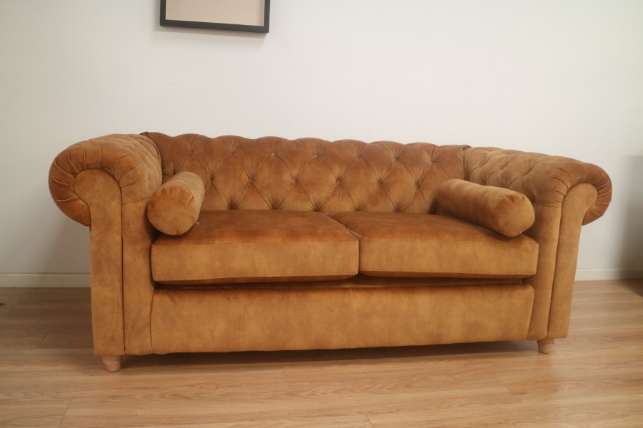 3 Seater Sofa Bed - 3 Seater - Velvet - Gold