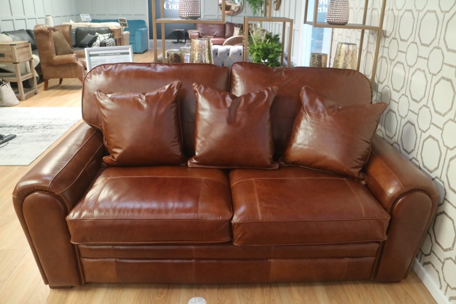 Chicago Leather Sofa - 3 Seater - Oliato Oak