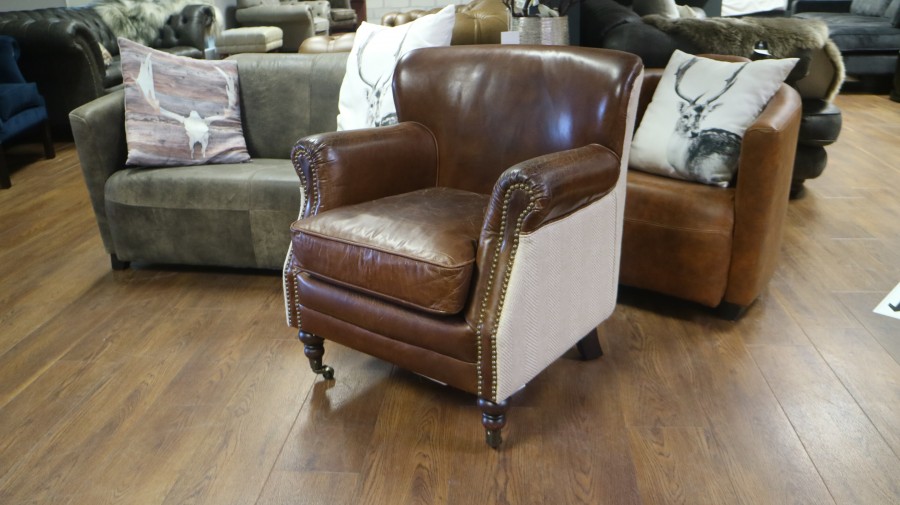 House Chair - Leather Fabric Mix