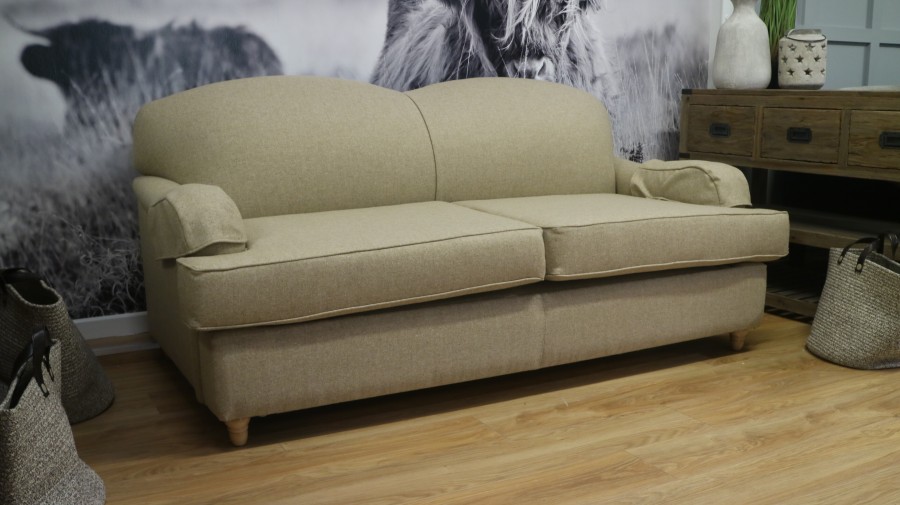 Appleby 3 Seater sofabed + Chair - Both with arm caps - Abraham & Moon Deepdale Natural