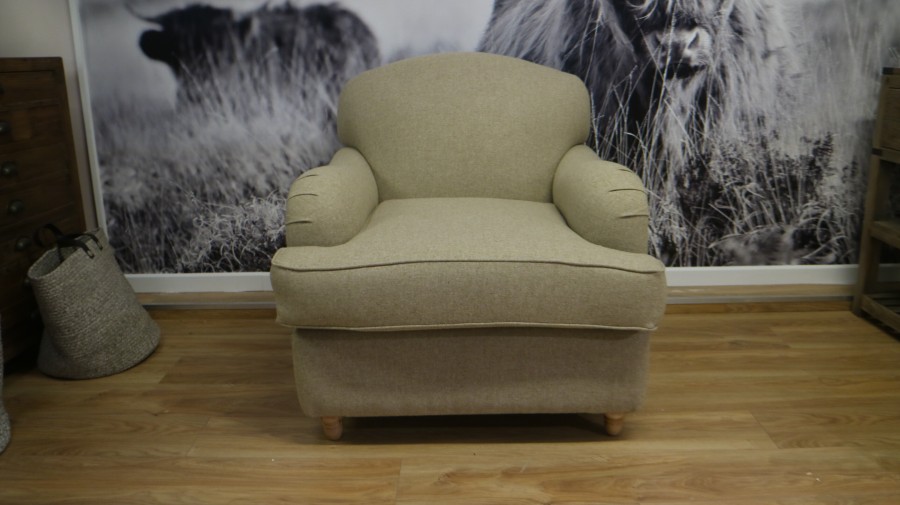Appleby 3 Seater sofabed + Chair - Both with arm caps - Abraham & Moon Deepdale Natural