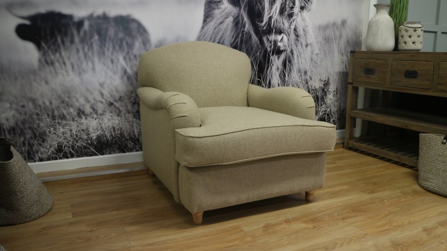 Appleby 3 Seater sofabed + Chair - Both with arm caps - Abraham & Moon Deepdale Natural