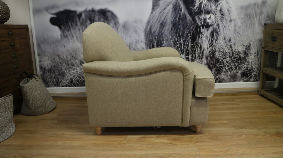 Appleby 3 Seater sofabed + Chair - Both with arm caps - Abraham & Moon Deepdale Natural