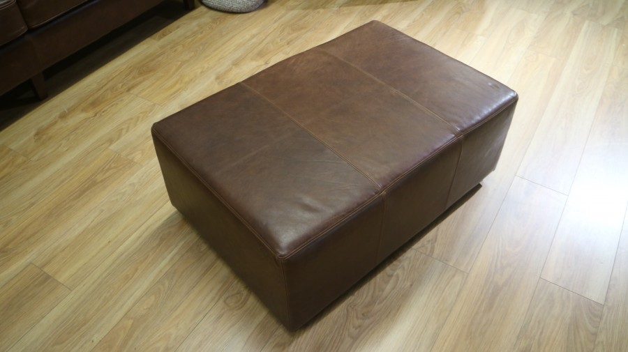 Drake Simple Sofa - 3.5 Seater + Macy Large Stool - Amalfi Whiskey