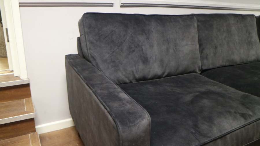 Drake Right Hand Facing Fabric Chaise Sofa - 3.5 x Chaise Corner Sofa - Coal