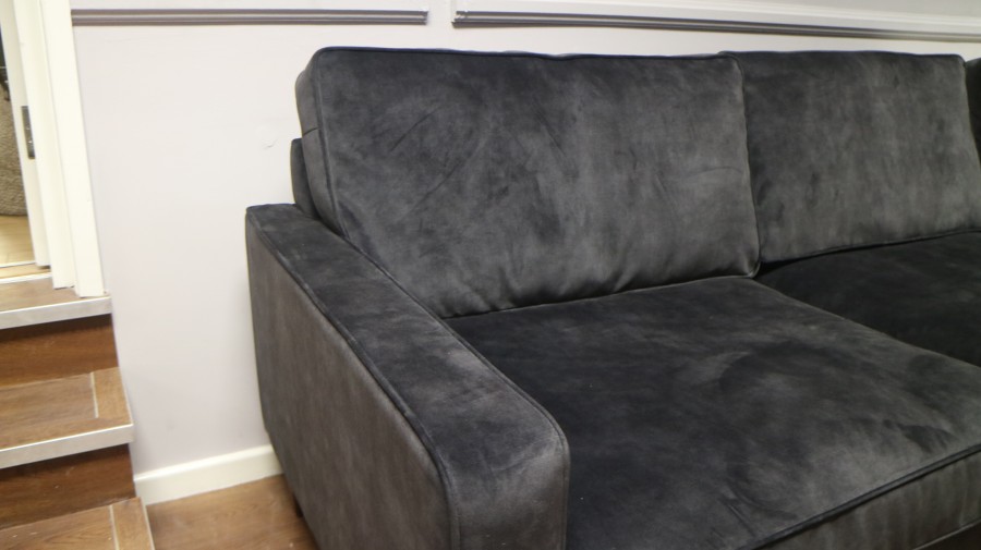 Drake Fabric Chaise Sofa - 3.5 Sofa x RHF Chaise - Lovely Coal