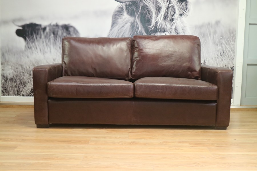 Sandler Leather Sofa - 3 Seater - Dark Brown