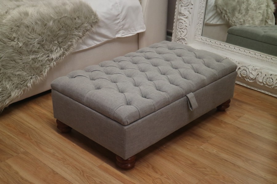 Mandley Ottoman - Large - Bespoke Grey Fabric