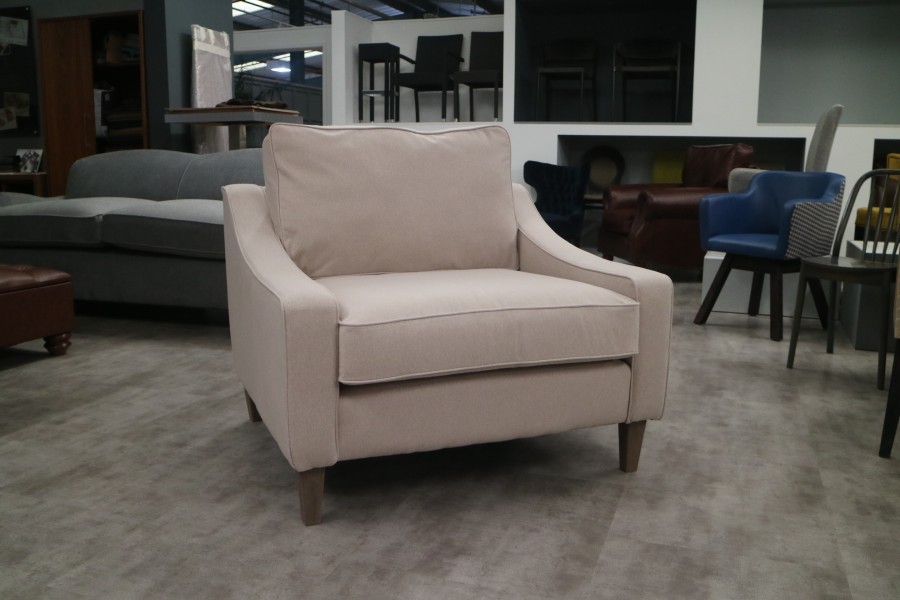 Hilary Modern Fabric Sofa - 1.5 Seater - Dolly Wisp