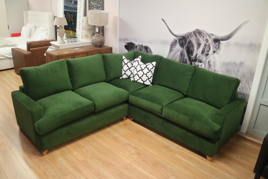 Fye Corner Sofa Bed RHF - 2x2 Seater - Amalfi Forest Green