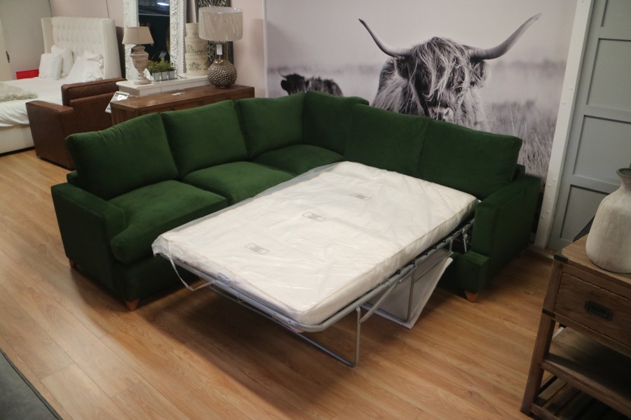 Fye Corner Sofa Bed RHF - 2x2 Seater - Amalfi Forest Green