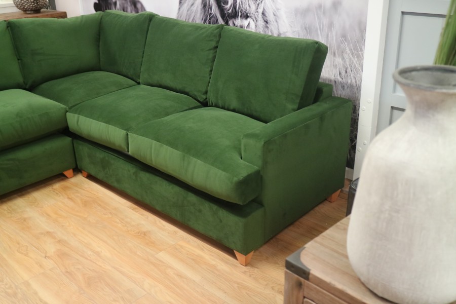 Fye Corner Sofa Bed RHF - 2x2 Seater - Amalfi Forest Green