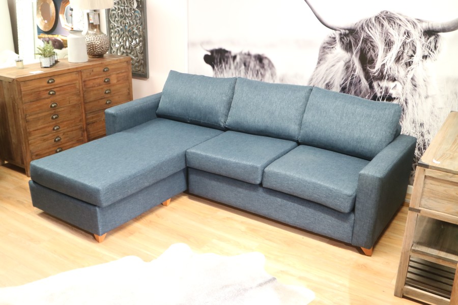 Ashley - 2str x LHF Storage Chaise - Prussian Blue