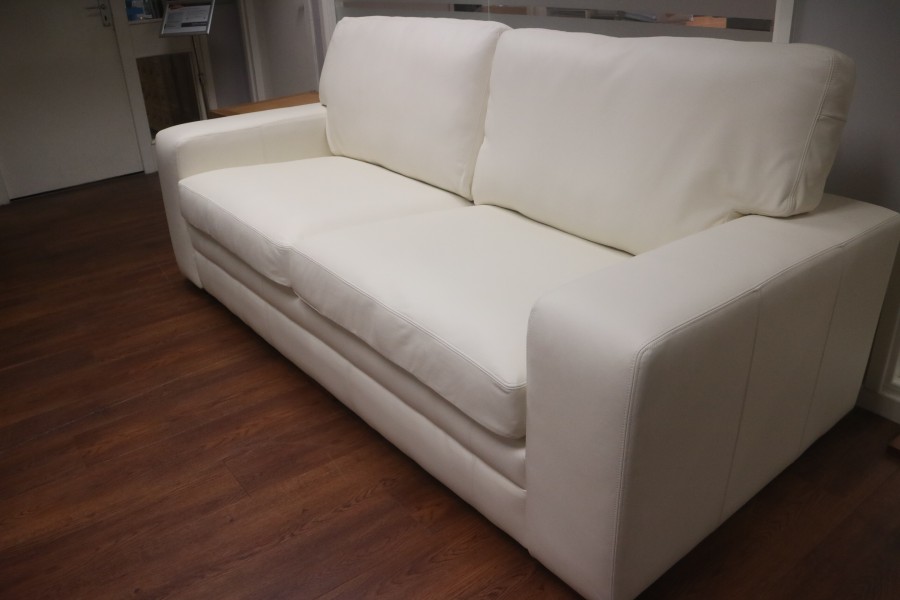 Abbey Leather Sofa - 3.5 Seater - Shelly Winter White