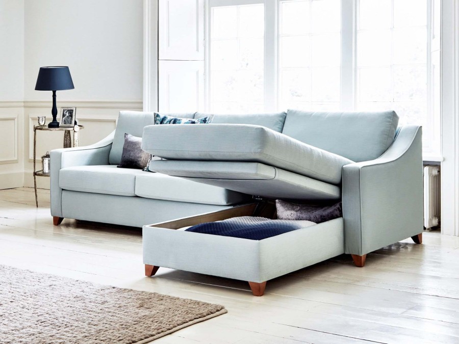 Bermerley - 2str Sofa Bed x RHF Storage Chaise - Dolly Platinum