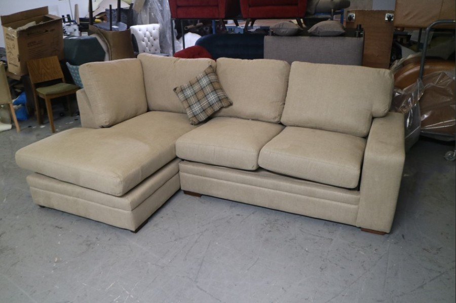 Abbey Fabric Chaise Sofa Bed Left Hand Facing - 2.5 Sofabed x LHF Chaise - Moda Bracken