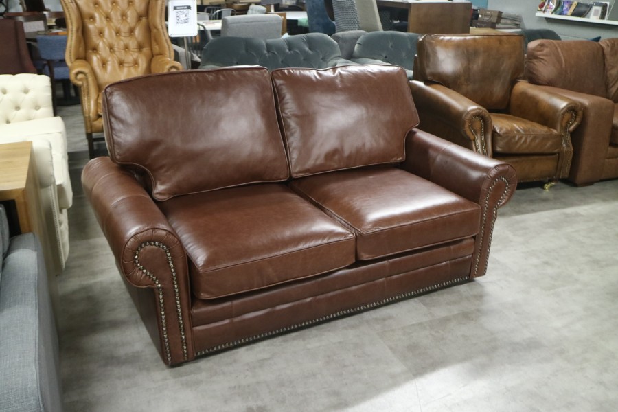 Portland Leather Sofa - 2.5 Seater - Old English Hazel