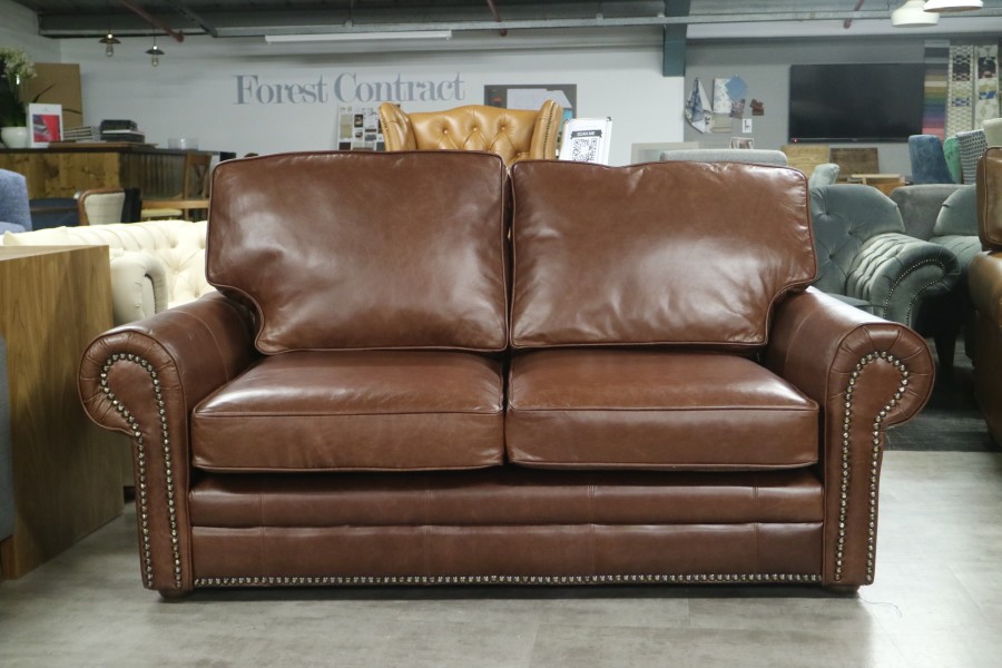 Portland Leather Sofa - 2.5 Seater - Old English Hazel