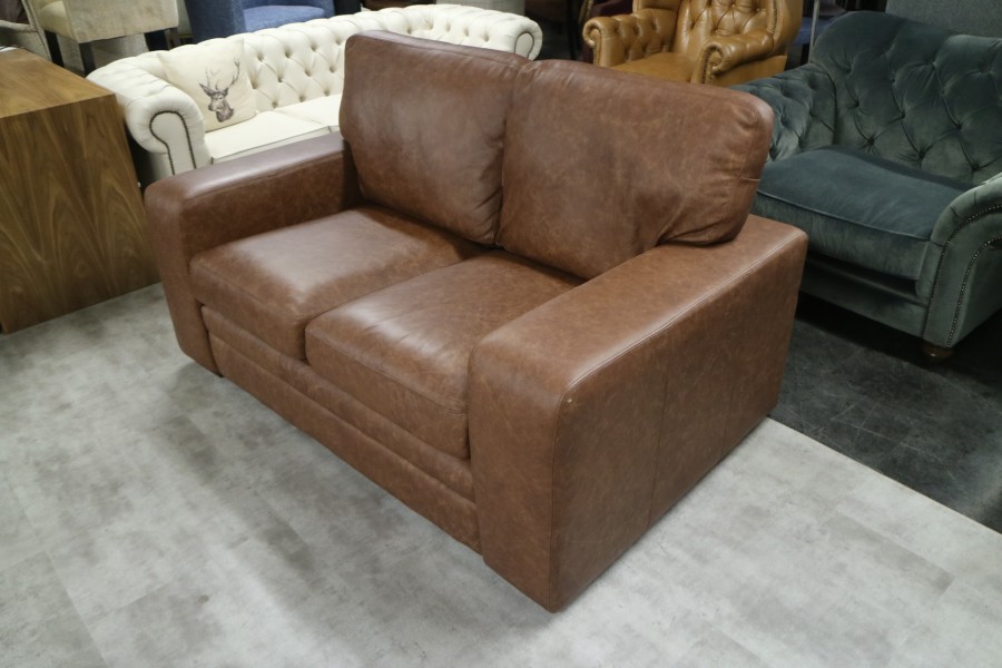 Abbey Leather Sofa - 2 Seater - Apache Tan