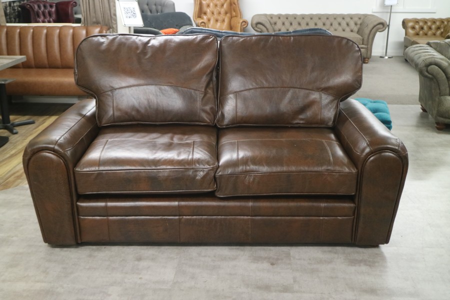 Chicago Leather Sofa - 3 Seater - Brooklyn Oak