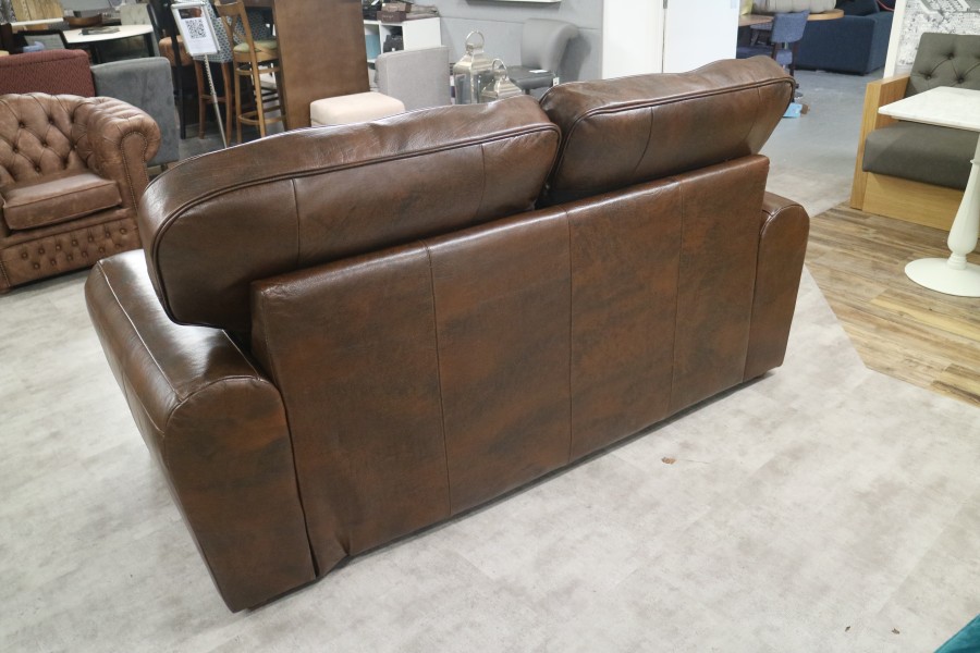 Chicago Leather Sofa - 3 Seater - Brooklyn Oak