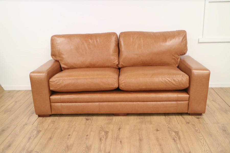 Abbey Leather Sofa - 3.5 Seater - Old English Tan