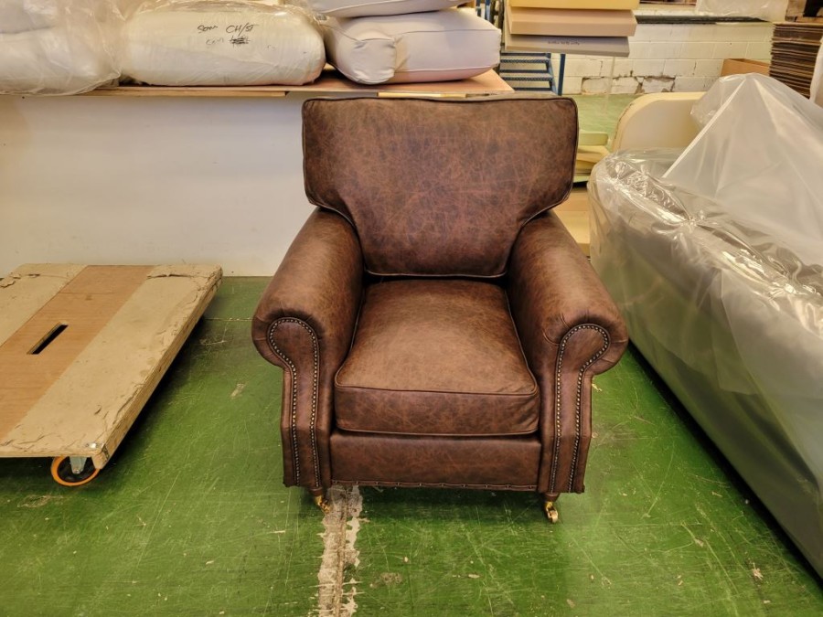 The English Sofa Company Arlington Studded Leather Sofa Chair