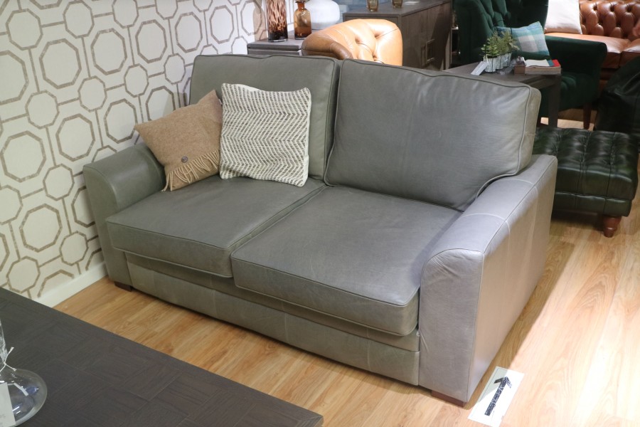 Liberty Leather Sofa - 3 Seater - Amalfi Grey