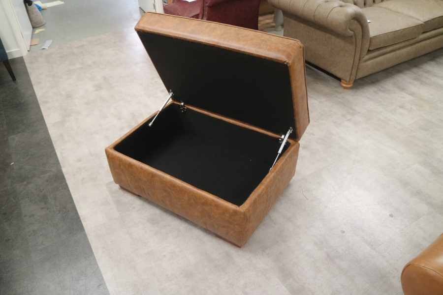 Macy Large Ottoman - Macy Ottoman - Vintage Tan