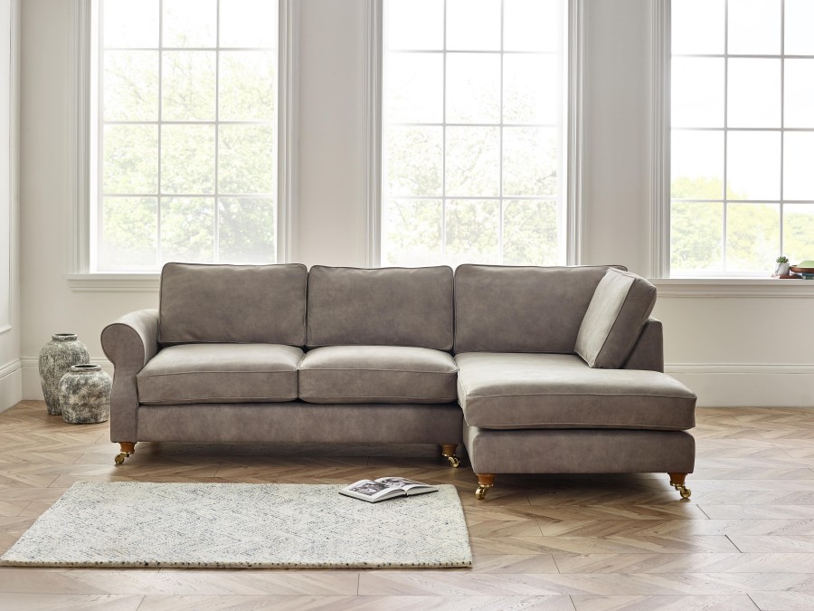 The English Sofa Company Churchill Leather Chaise Sofa Right