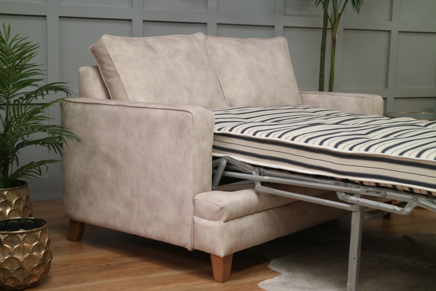 Everest Fabric Sofa Bed - 2.5 Seater Sofa Bed - Lovely Almond
