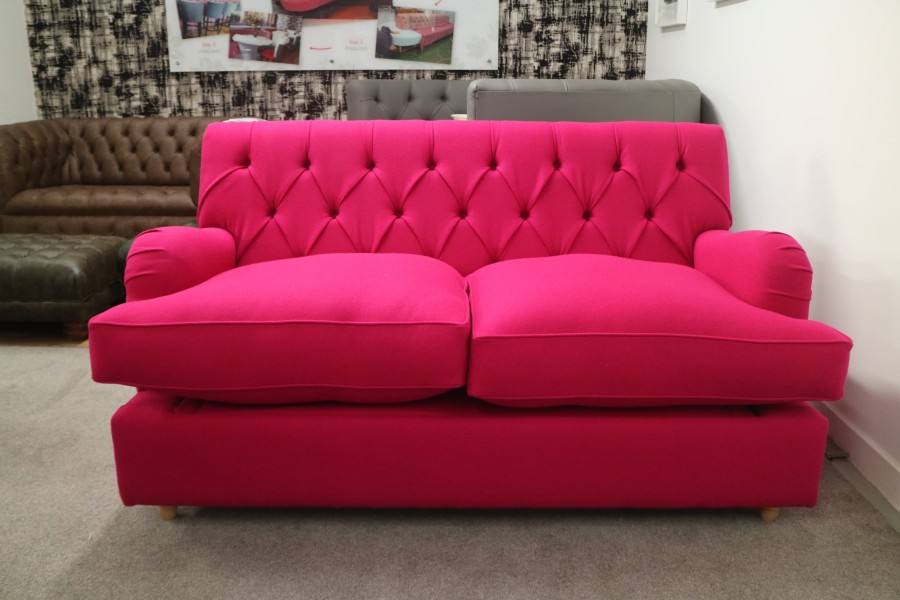 Foxley - 2 Seater Fabric Sofa Bed - Fuchsia Pink