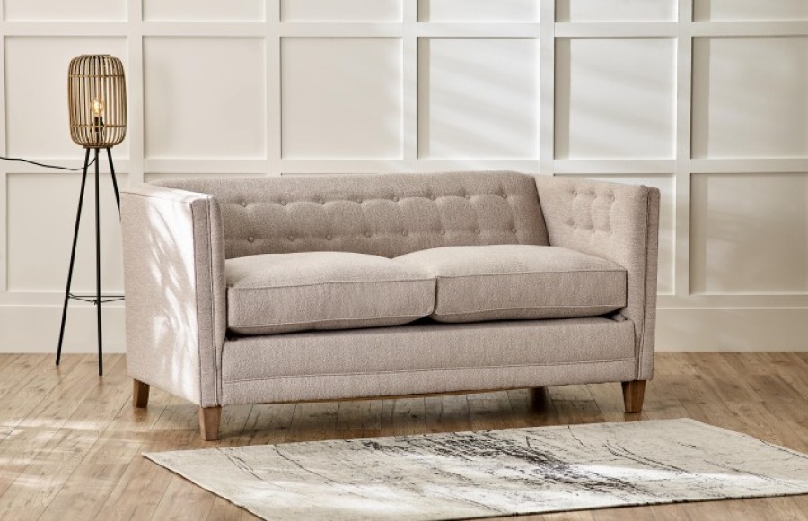 Lovell Retro Fabric Sofa - 3 Seater - Passione Dove