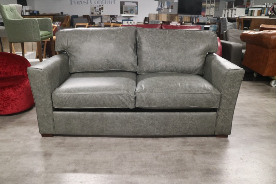 Torino Leather Sofa Bed - 3 Seater Sofa Bed - Dune Grey