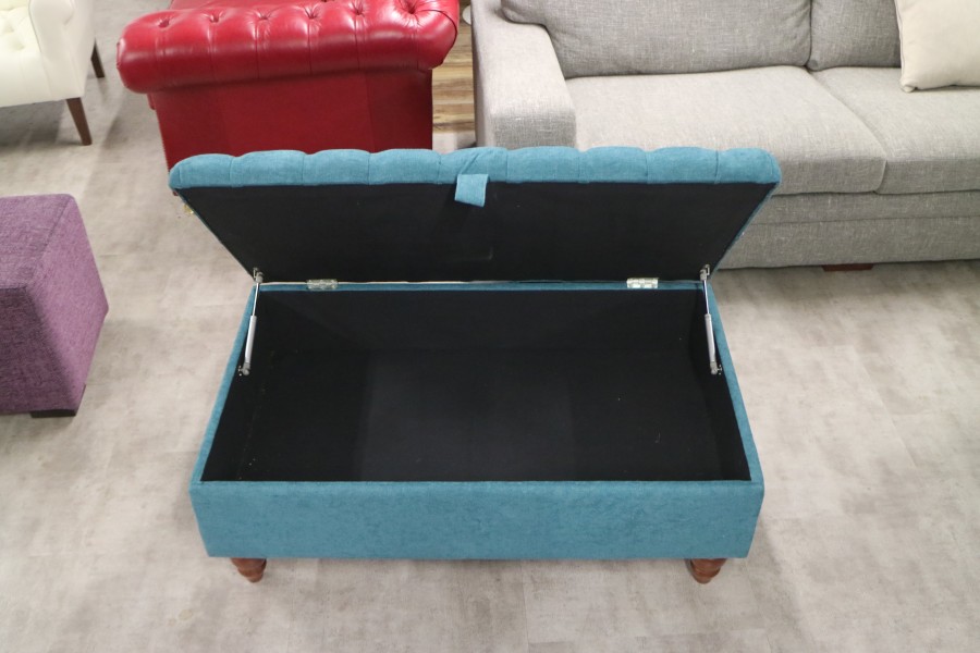 Mandley Ottoman Footstool - Large - Finesse Teal