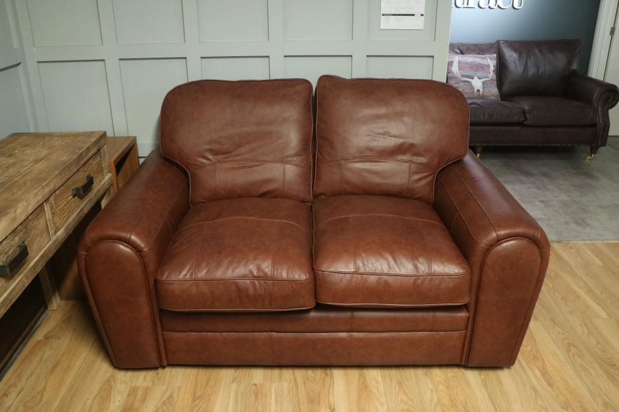 Chicago Leather Sofa - 2 Seater - Dune Hazel