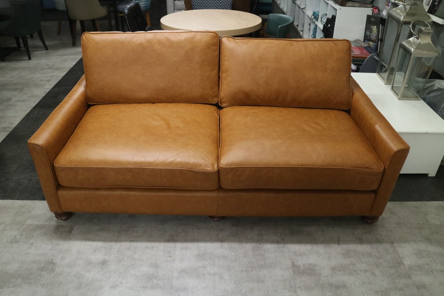 Columbus Leather Sofa - 3.5 Seater - Dune Sand