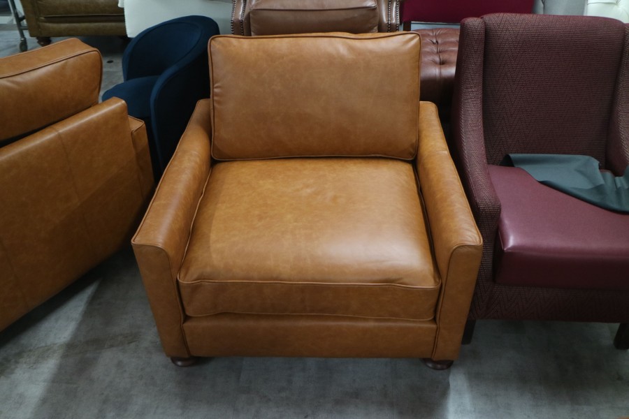 Columbus Small Leather Sofa - 1.5 Seater - Dune Sand