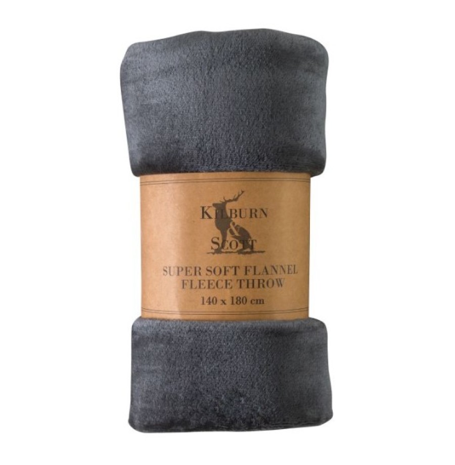 Charcoal Fleece Throw Soft Furnishings