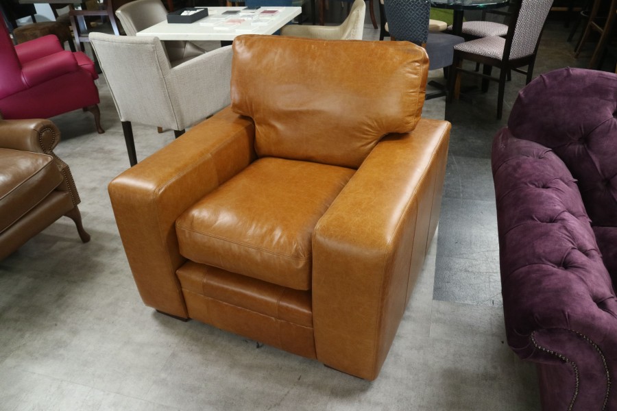 Abbey Leather Sofa - Chair - Crystal Bruciato