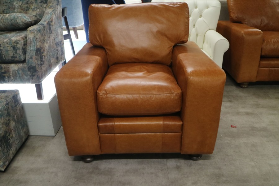 The English Sofa Company Abbey Leather Sofa Suite 2 Seater Chair Crystal Bruciato 72090