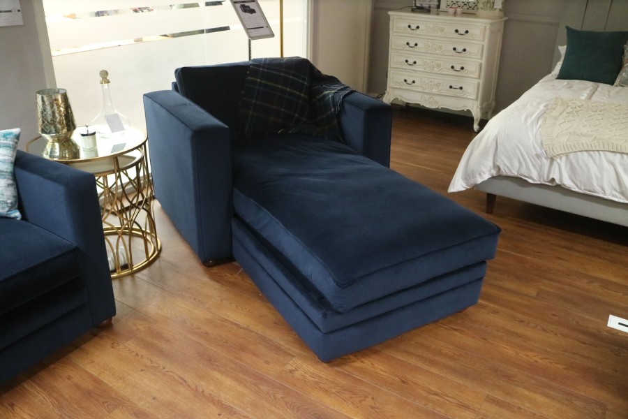 Trafalgar Fabric Daybed - Gas Lift Storage - Plush Indigo