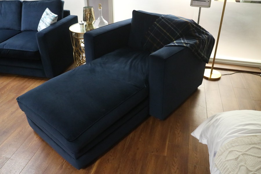 Trafalgar Fabric Daybed - Gas Lift Storage - Plush Indigo