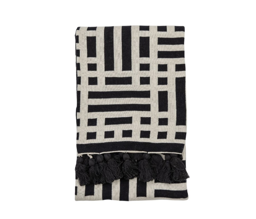 Boho Knitted Tassle Throw