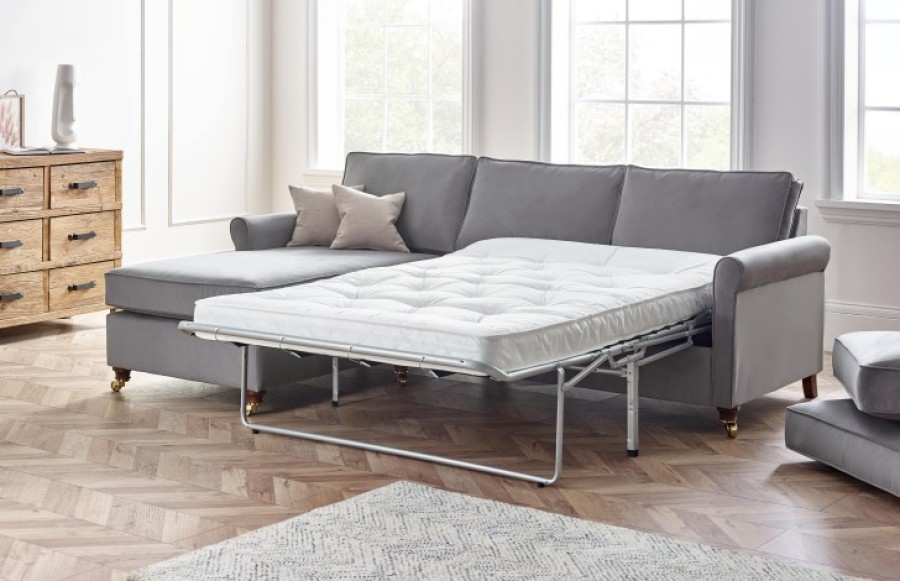 Salisbury fabric chaise sofabed - 3SB x LHF Chaise - Moleskin Mercury