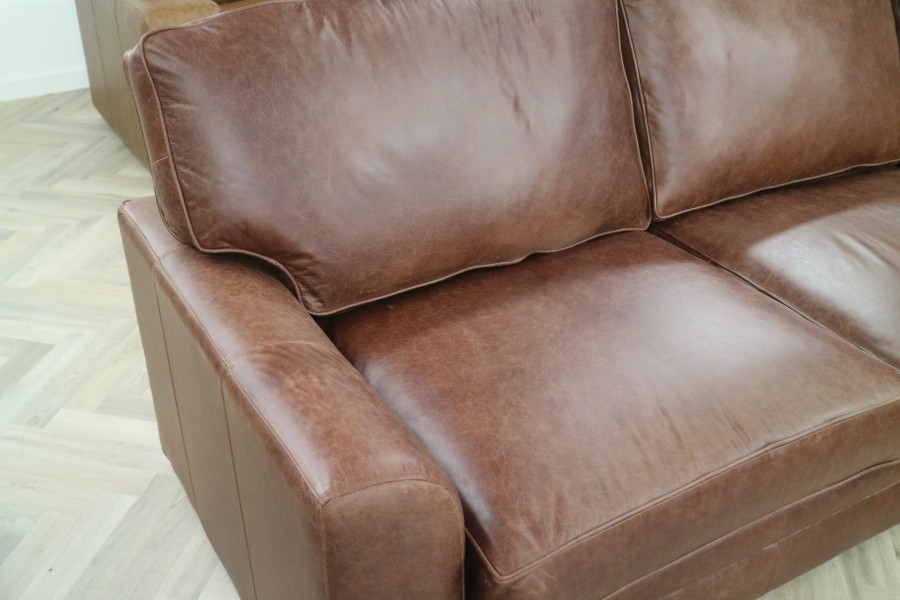 Liberty Leather Storage Chaise Sofabed - 3.5sb x RHF Chaise - Crystal Hazel